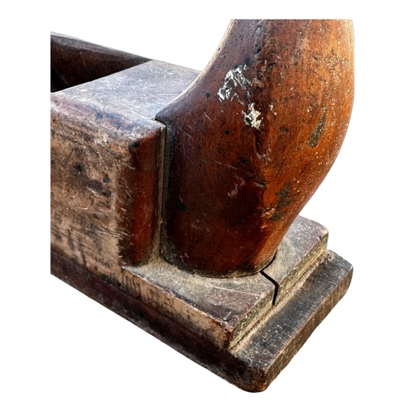D.R. BARTON Antique 1880s Wood Plane 8" Primitive Rustic Hand Tool Collectible - Picture 11 of 14